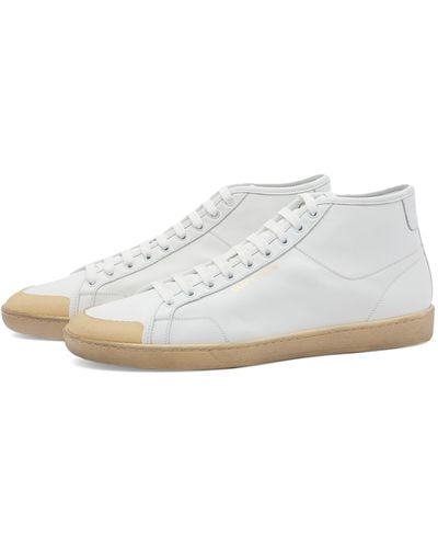 Saint Laurent Sl-39 Mid Top Aged Sneaker - White