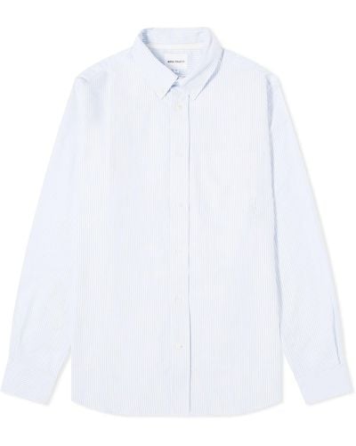 Norse Projects Algot Oxford Monogram Shirt - Blue