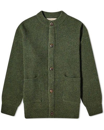 FRIZMWORKS Heavy Wool Round Cardigan - Green