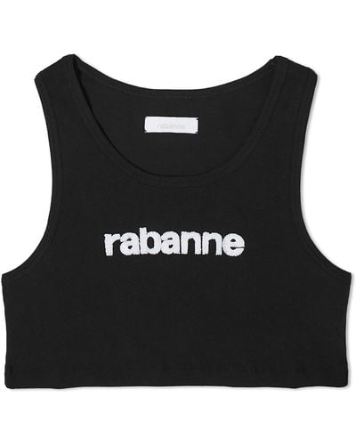 Rabanne Logo Crop Top - Black