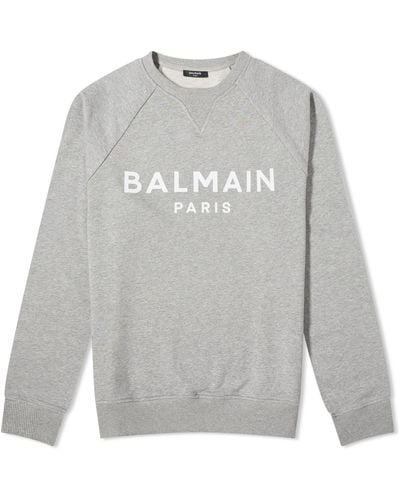 Balmain Paris Logo Crew Sweat - Grey