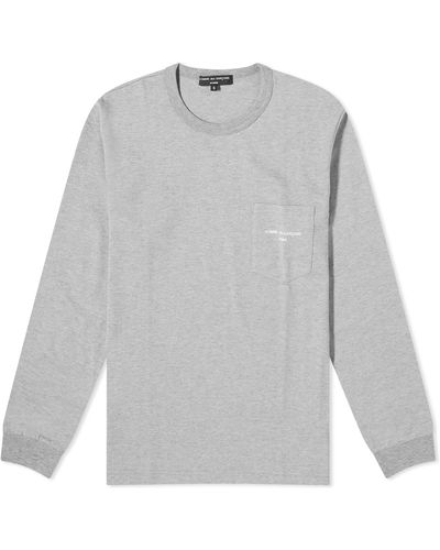 Comme des Garçons Long Sleeve Pocket Logo T-Shirt - Grey