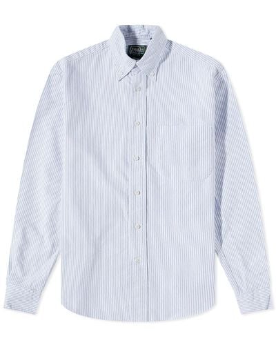 Gitman Vintage Button Down Stripe Oxford Shirt - Blue