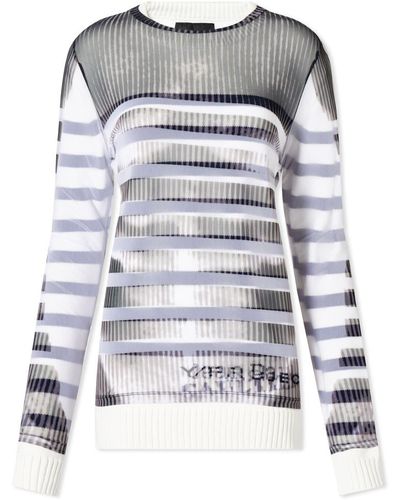 Y. Project X Jean Paul Gaultier Mesh Cover Sweater - Blue