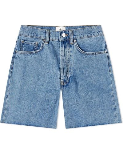 Anine Bing Kat Denim Shorts - Blue