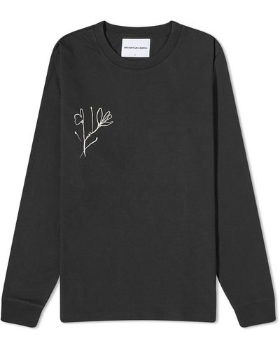 MKI Miyuki-Zoku Long Sleeve Floral T-Shirt - Black