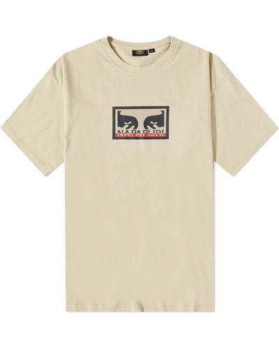 Napapijri X Obey Logo T-Shirt - Natural