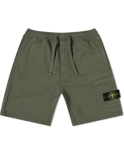 Stone Island Garment Dyed Sweat Shorts - Green