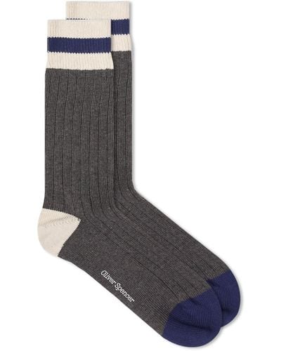 Oliver Spencer Polperro Socks - Grey
