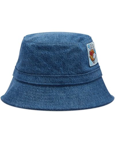 A.P.C. End. X 'Coffee Club' Mark Bucket Hat - Blue
