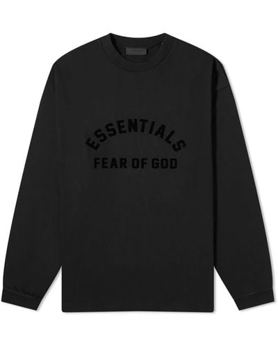 Fear Of God Spring Long Sleeve Printed T-Shirt - Black