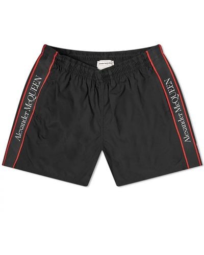 Alexander McQueen Side Stripe Swim Short - Black