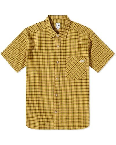 POLAR SKATE Mitchell Short Sleeve Check Shirt - Yellow