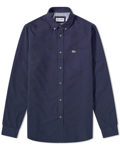 Lacoste Long Sleeve Oxford Shirt Ch 4976 Dark Navy - Blue