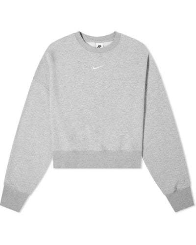 Nike Phoenix Fleece Oversized Crew Sweat - Gray