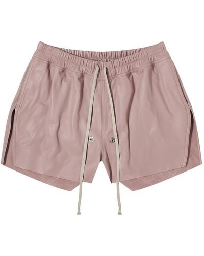 Rick Owens Gabe Leather Shorts - Red