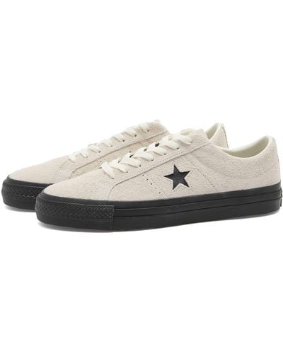 Converse Cons One Star Pro Shaggy Suede Sneakers - White