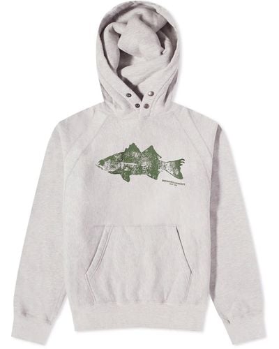 Engineered Garments Raglan Fish Hoodie - Gray