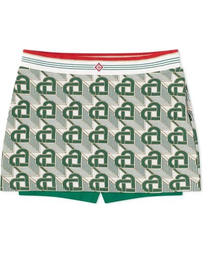 Casablancabrand Heart Monogram Mini Skirt - Green