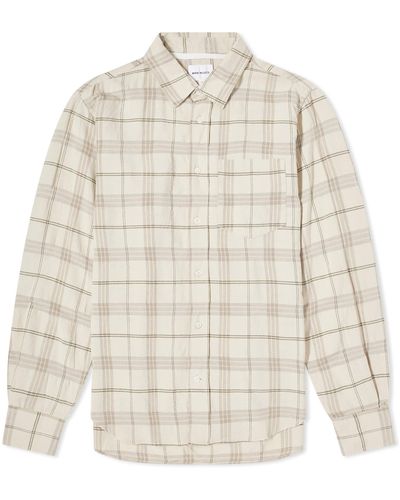 Norse Projects Algot Relaxed Textured Check Shirt - White