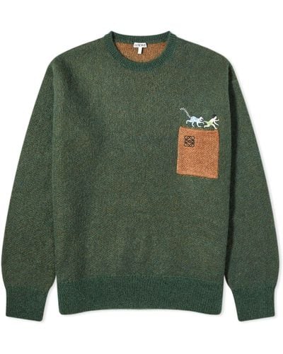 Loewe Lemur Pocket Sweater - Green