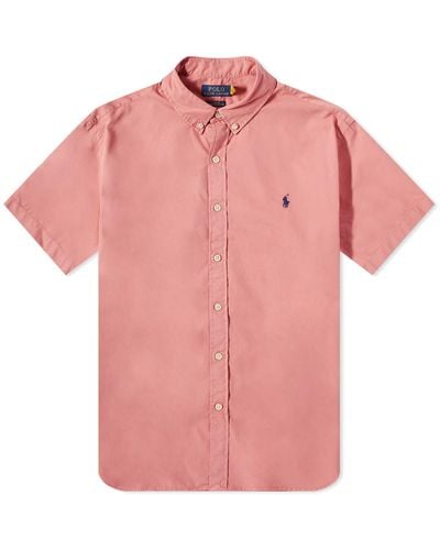 Polo Ralph Lauren Featherweight Twill Short Sleeve Shirt - Pink