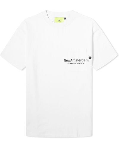New Amsterdam Surf Association Throw Pocket T-Shirt - White