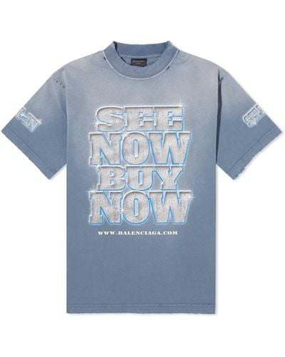 Balenciaga See Now Buy Now T-Shirt - Blue