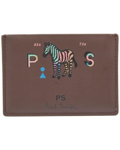 Paul Smith Zebra Card Holder - Brown