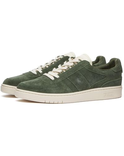 Polo Ralph Lauren Suede Polo Court Trainers - Green