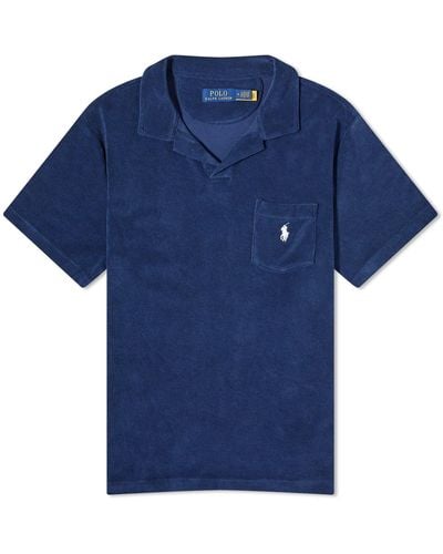 Polo Ralph Lauren Cotton Terry Polo Shirt - Blue
