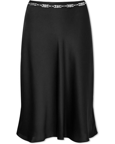Rabanne Silk Midi Skirt - Black