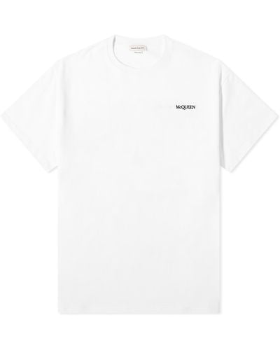 Alexander McQueen Embroidered Logo T-Shirt - White