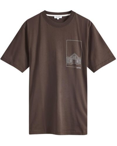 Norse Projects Johannes Organic Kanonbadsvej Print T-Shirt - Brown