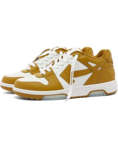 Off-White c/o Virgil Abloh Off- Out Of Office Calf Leather Sneakers - Metallic