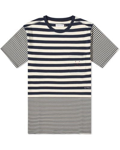 Pop Trading Co. Striped Pocket T-Shirt - Blue