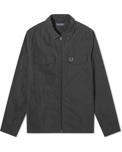 Fred Perry Zip Overshirt - Black