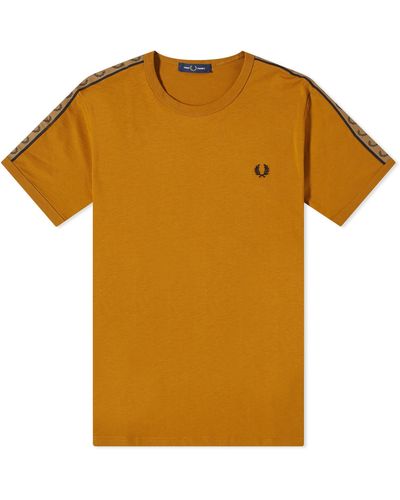 Fred Perry Contrast Tape Ringer T-Shirt - Orange