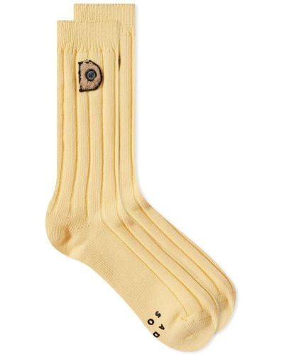 Adererror Embroidered Logo Sock - Yellow