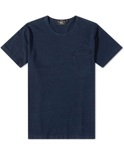 RRL Indigo Dyed Crew T-shirt - Blue