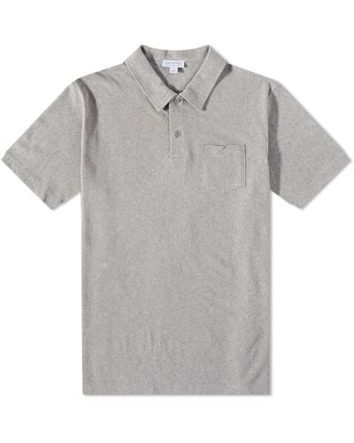 Sunspel Riviera Polo Shirt - Grey