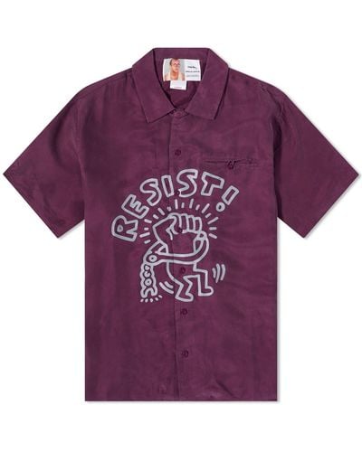 JUNGLES JUNGLES X Keith Haring Resist Vacation Shirt - Purple