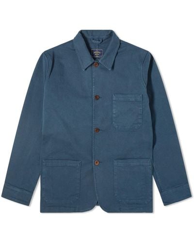 Portuguese Flannel Twill Chore Jacket - Blue