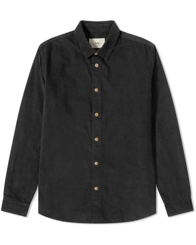 Folk Babycord Shirt - Black
