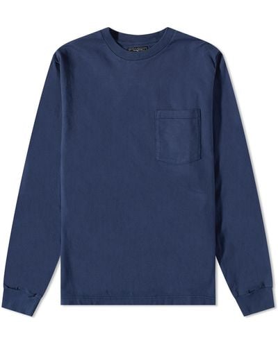 Beams Plus Long Sleeve Pocket T-shirt - Blue