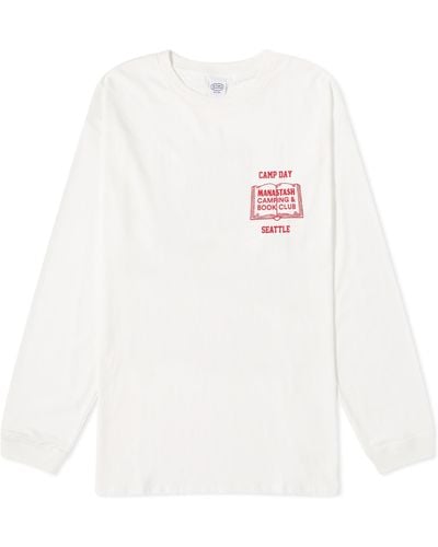 Manastash Long Sleeve Book Club T-Shirt - White