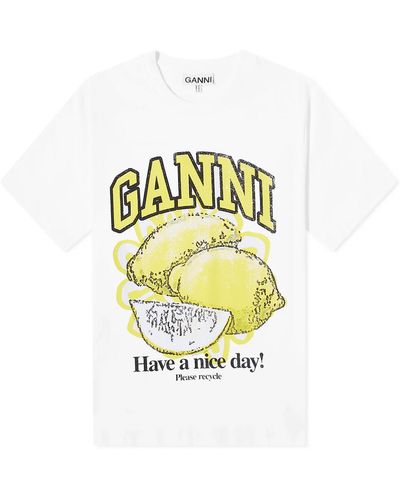 Ganni Lemon Relaxed T-Shirt - Metallic