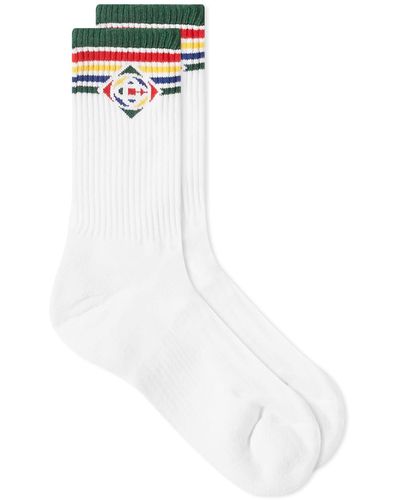 CASABLANCA Ribbed Sock - White