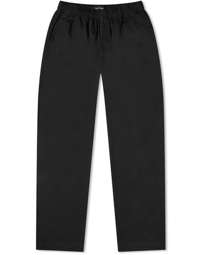 Fred Perry Twill Drawstring Trousers - Black