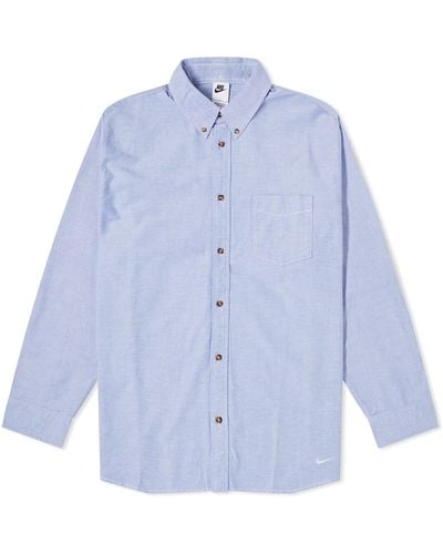 Nike Life Long-sleeve Oxford Button-down Shirt Cotton - Blue